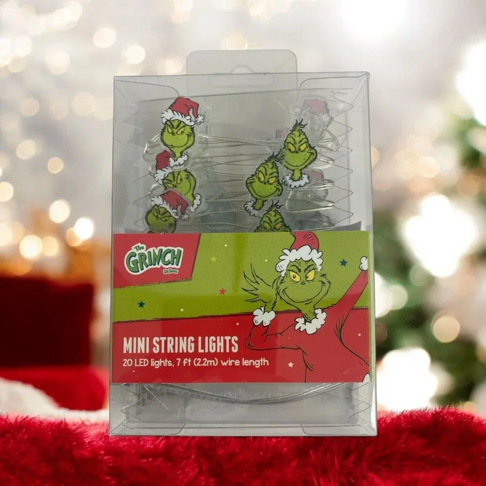 Dr. Seuss The Grinch Mini String Lights 20 LED Lights Brand NEW