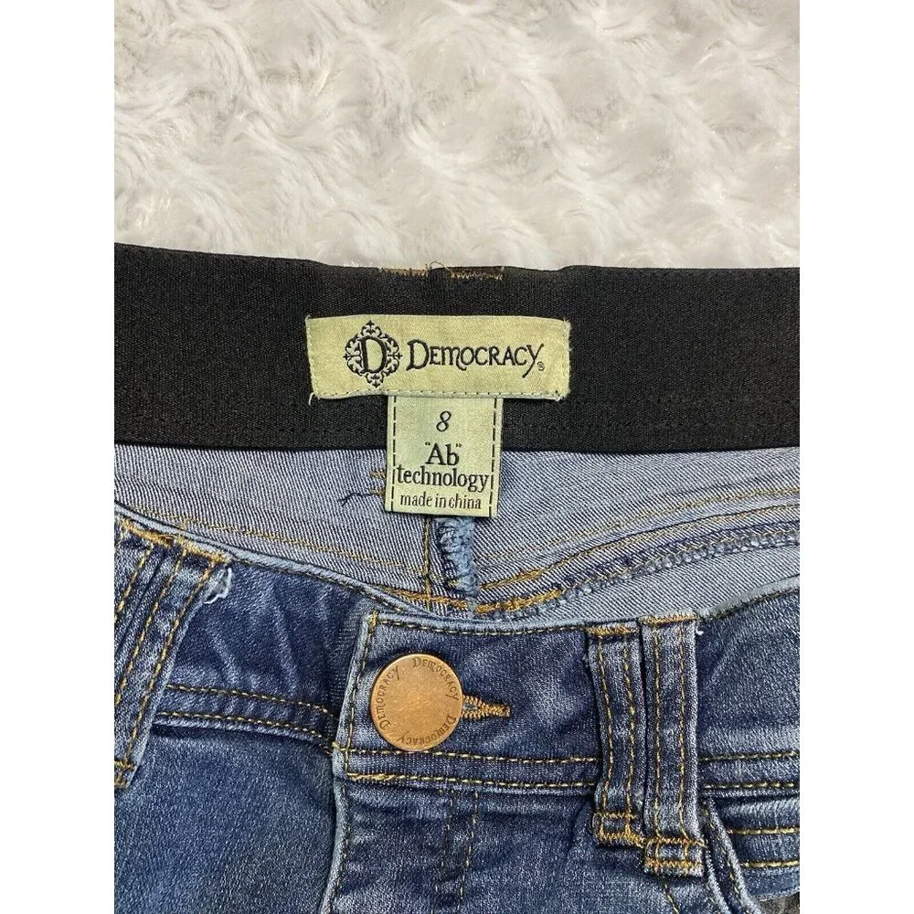 Democracy Jeans Womens Size 8 Ab Solution Women's Stretch No Holes Mid Rise