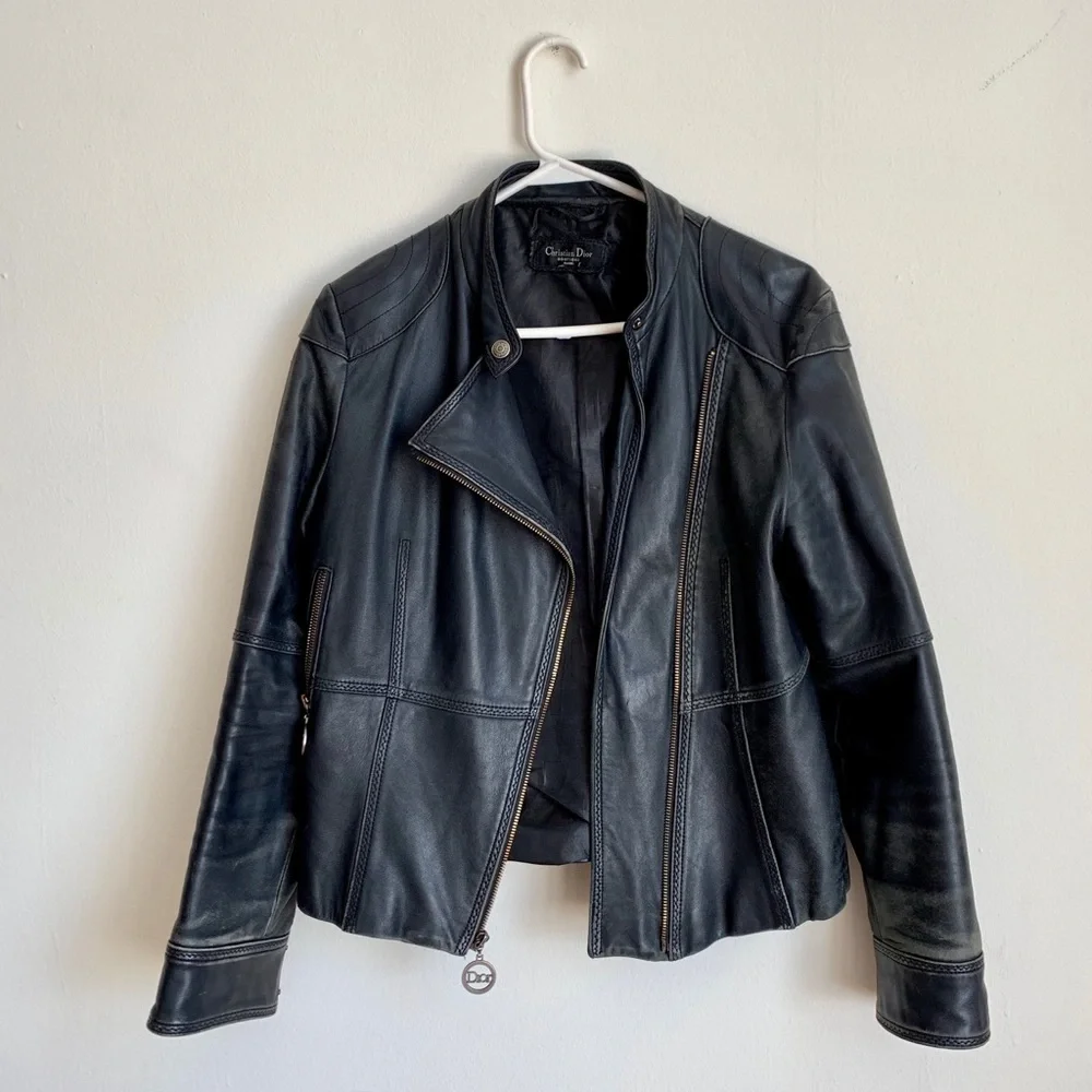 Authentic Christian Dior used leather jacket