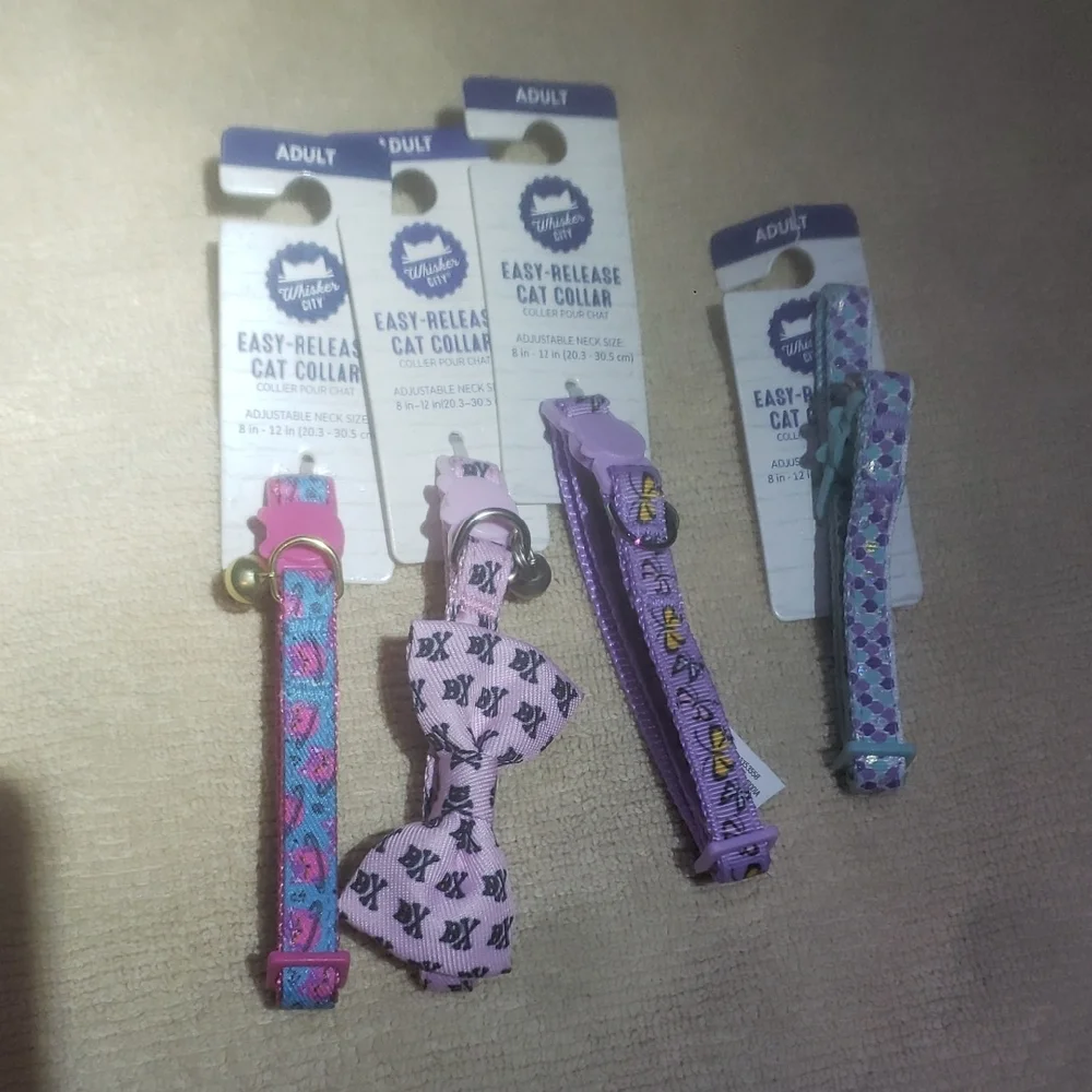 Pink and Purple Pet Accessories Set with Polka Dot Design and Bow