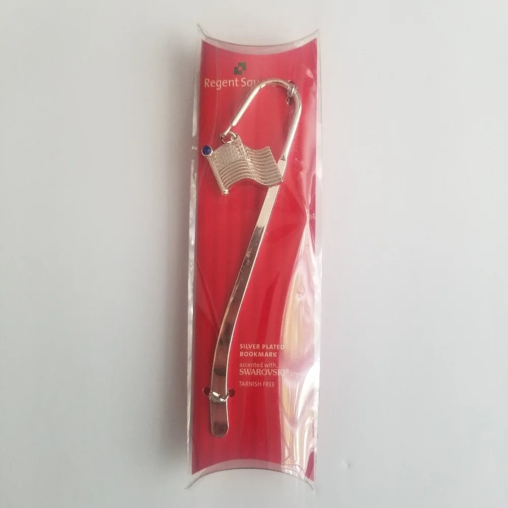 American Flag Silver Plated Bookmark
