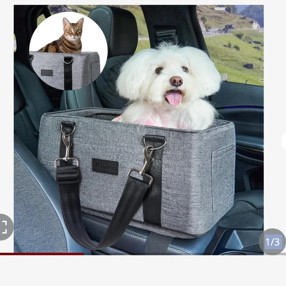 COPY - PetThem Car Seat For Small Dogs & Cats For Center Console, Small Dog Car…