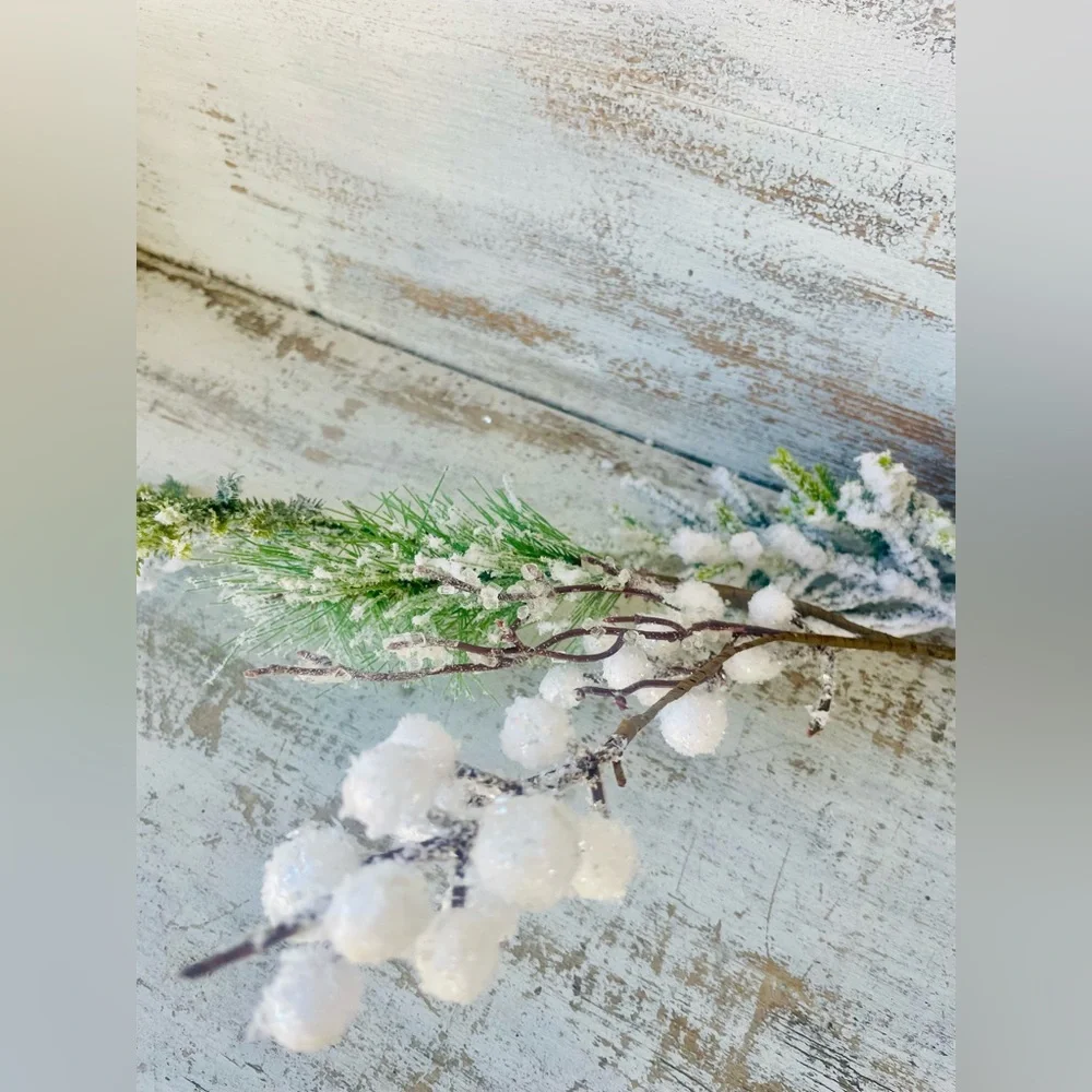 *Flocked Berry Pine Garland
