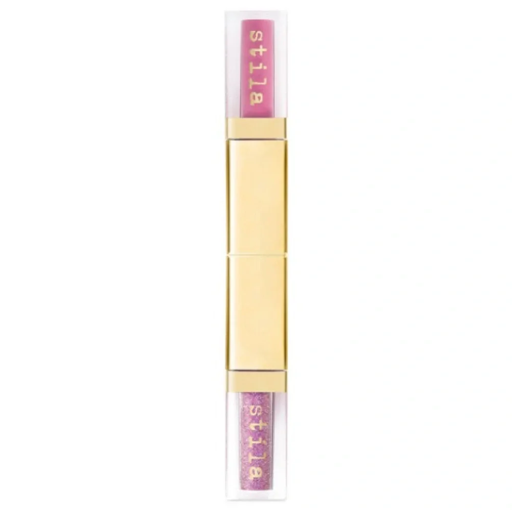 STILA Double Dip Suede Shade & Glitter & Glow Liquid Eye Shadow Pink Mar…