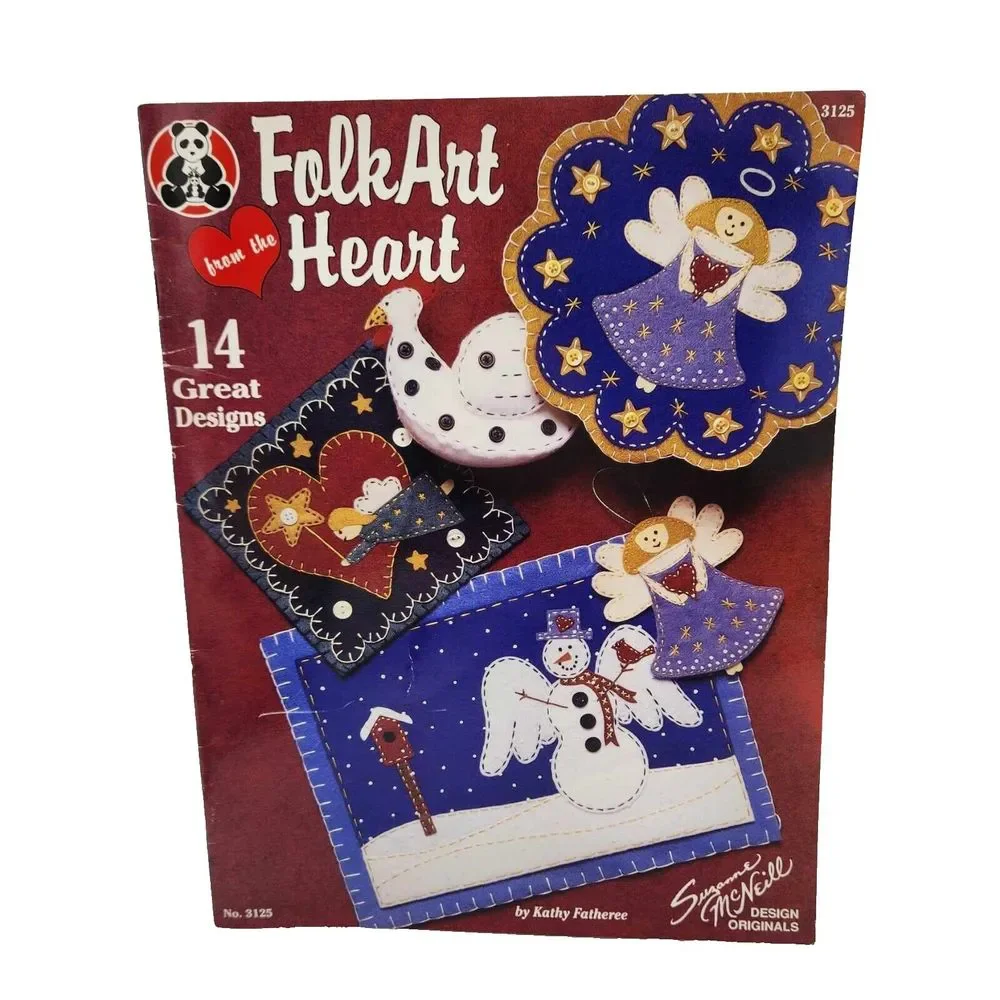 Folk Art From the Heart 14 Designs From Suzanne McNeill #3125 Vintage 1995