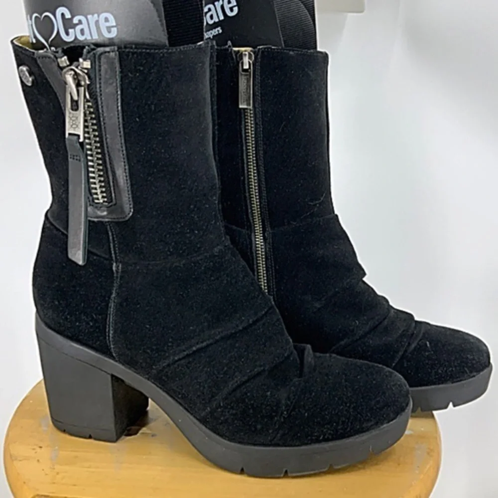 Bussola Bucharest suede chunky heel platform boot 11