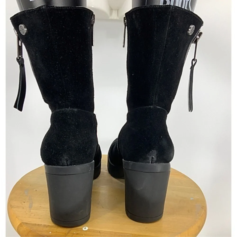 Bussola Bucharest suede chunky heel platform boot 11