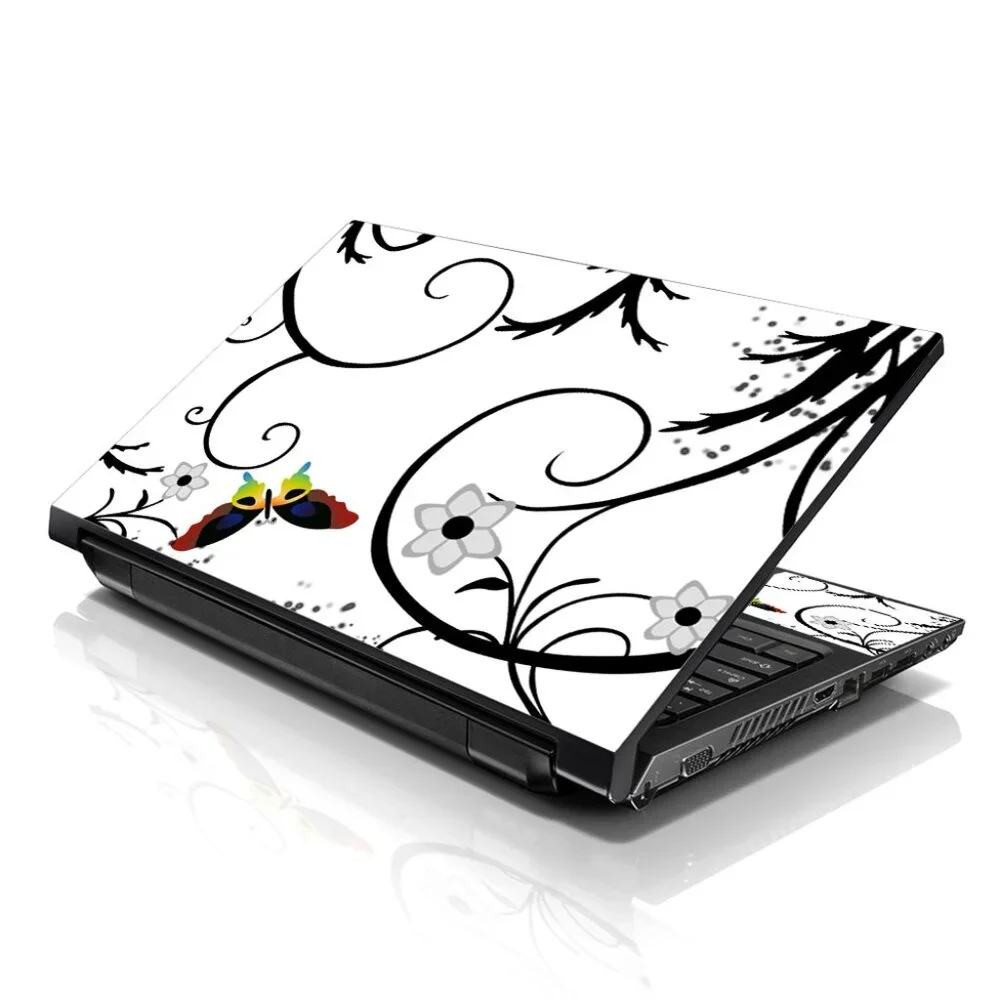 LSS 15.6 & 17.3 Inch Laptop Notebook Skin Sticker Decal - White Butterfly Escape