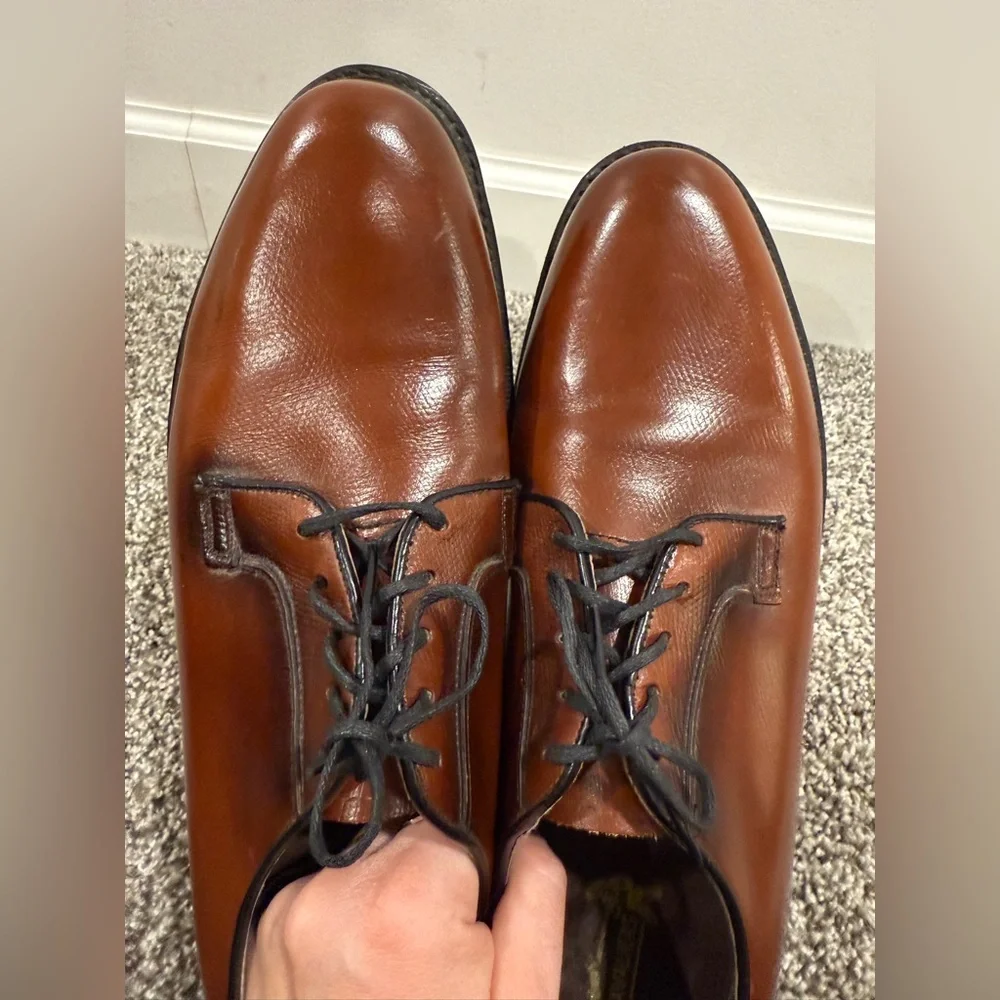 Hofheimer's Cavaliers men's brown leather Oxford dress shoes, size 12