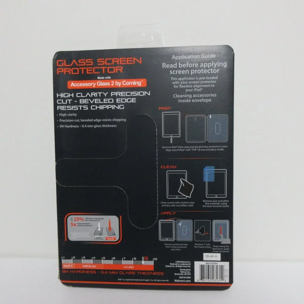 Black Web Glass Screen Protector For Ipad Mini 4 W/ Easy Alignment Tray NEW