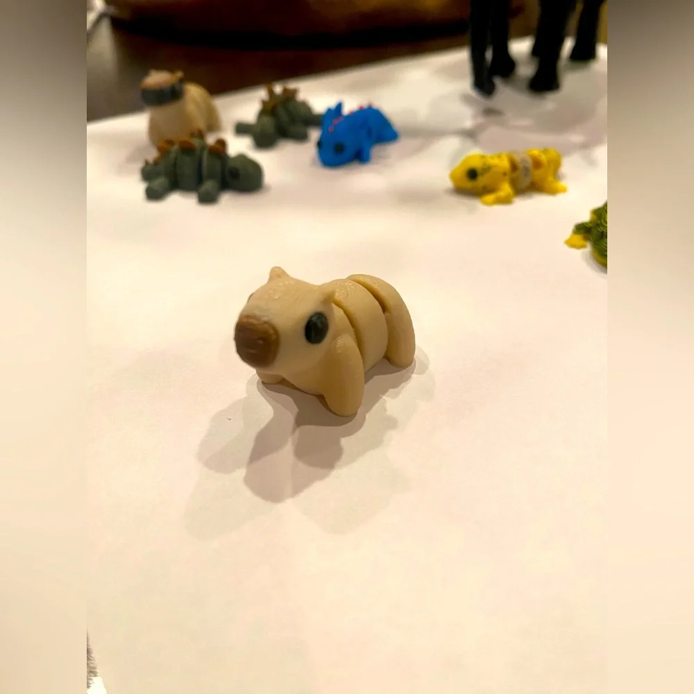 3D printed mini animal toy Capybara fidget toy
