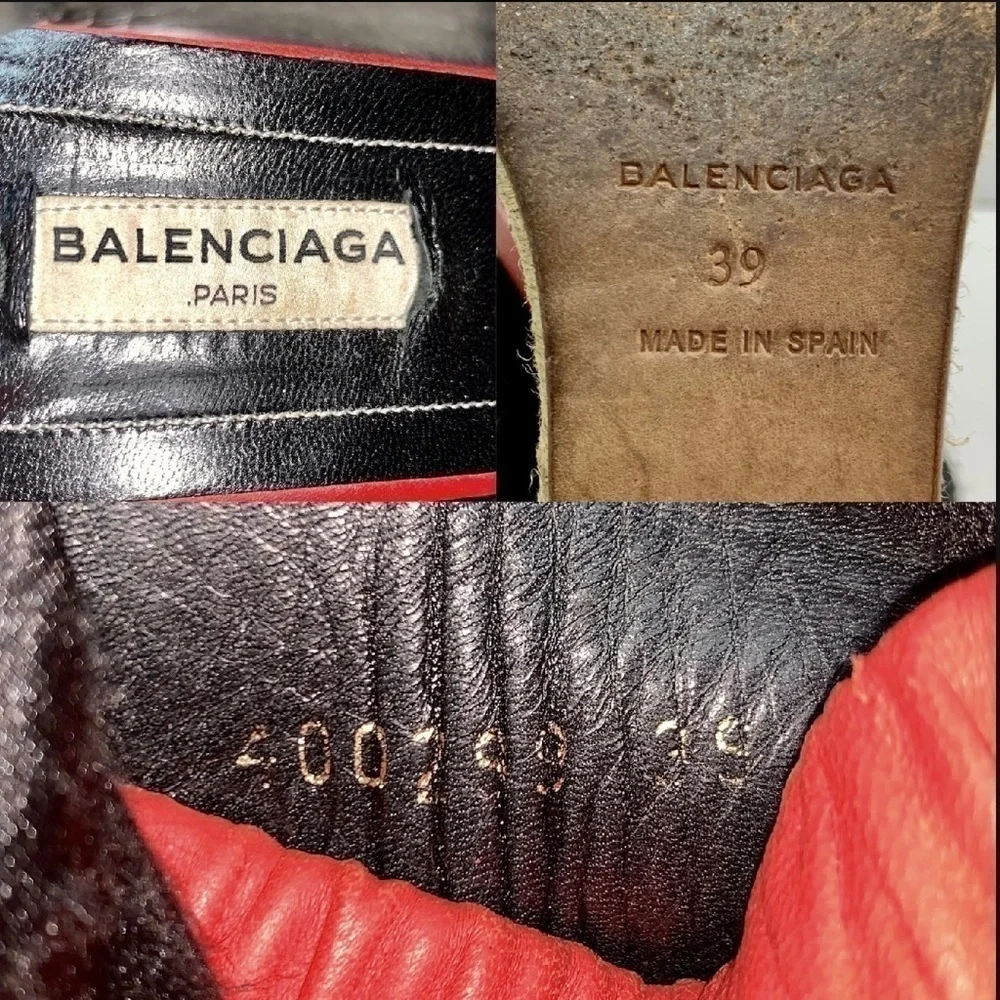 Balenciaga red leather
