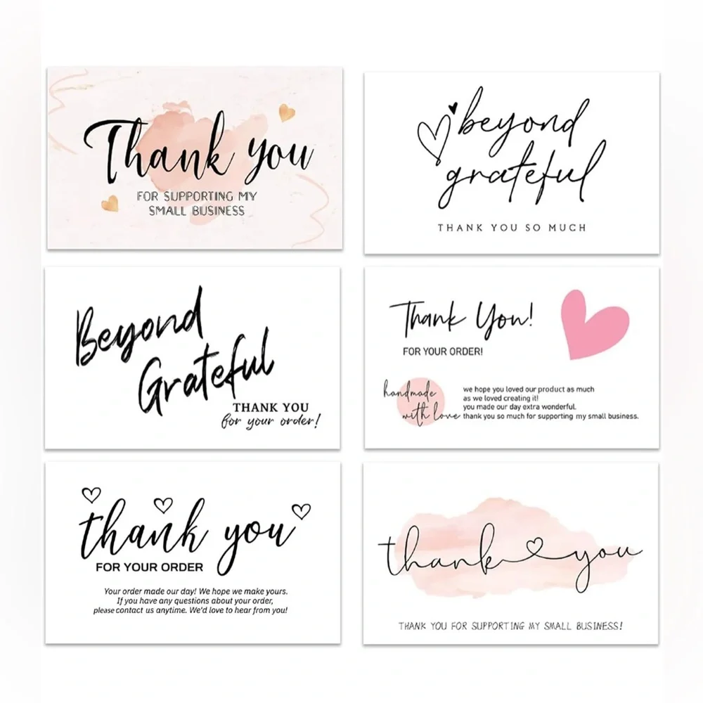 COPY - 300PCS Thank You For Supporting My Business Cards, 6 Styles-2