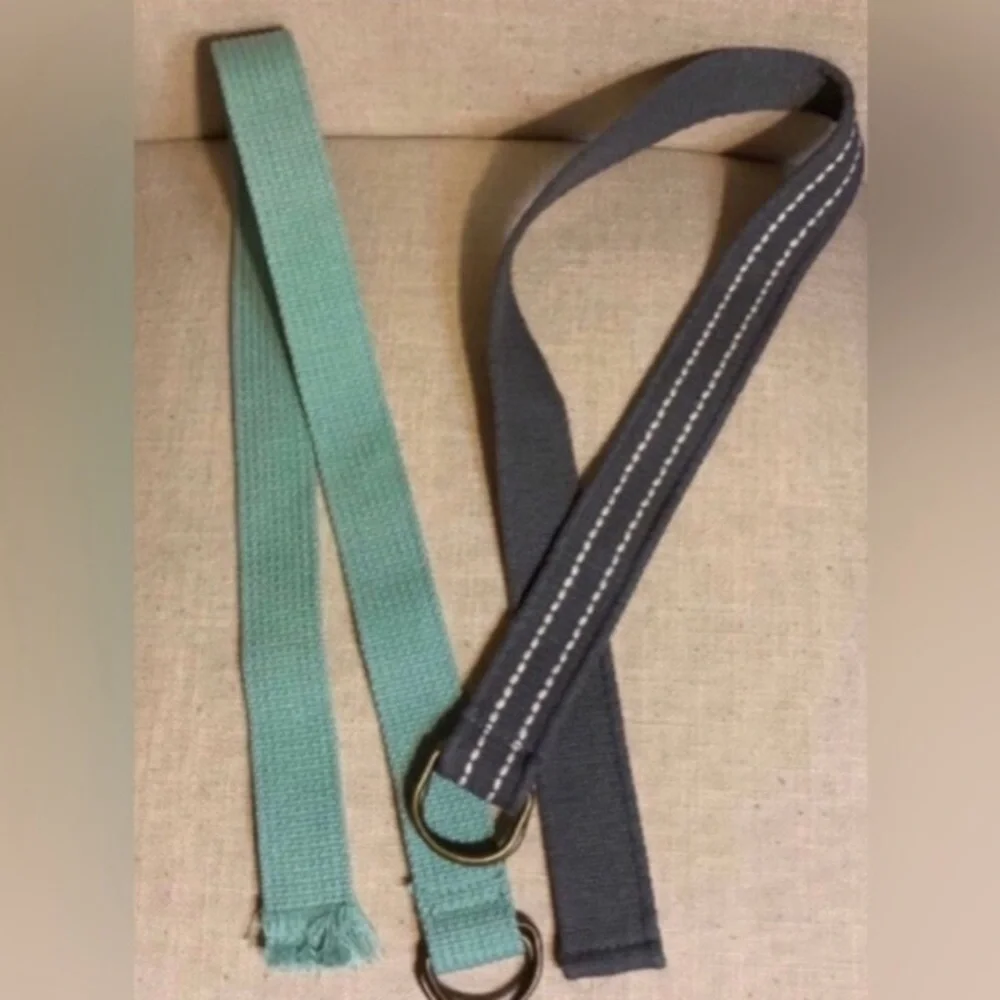 NWOT Set of 2 Canvas Belts in Green and Gray Urban Pipeline Size 12