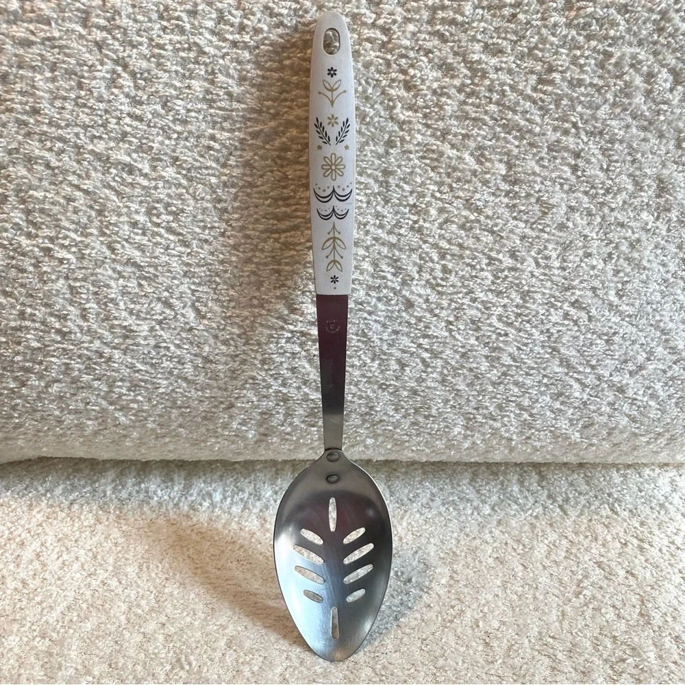 Vintage MCM Flint Arrowhead Wheat Harvest Slotted Serving Spoon