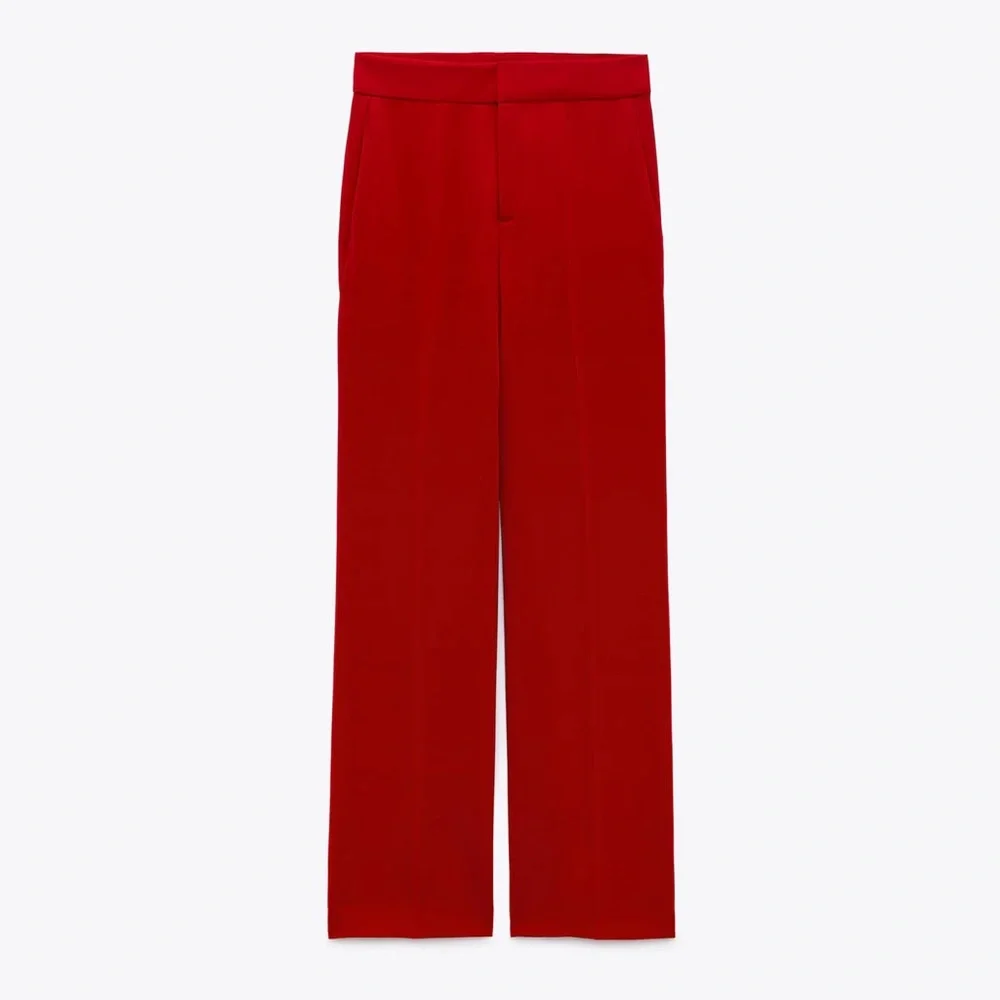 Zara NWT red straight leg dress pants trousers