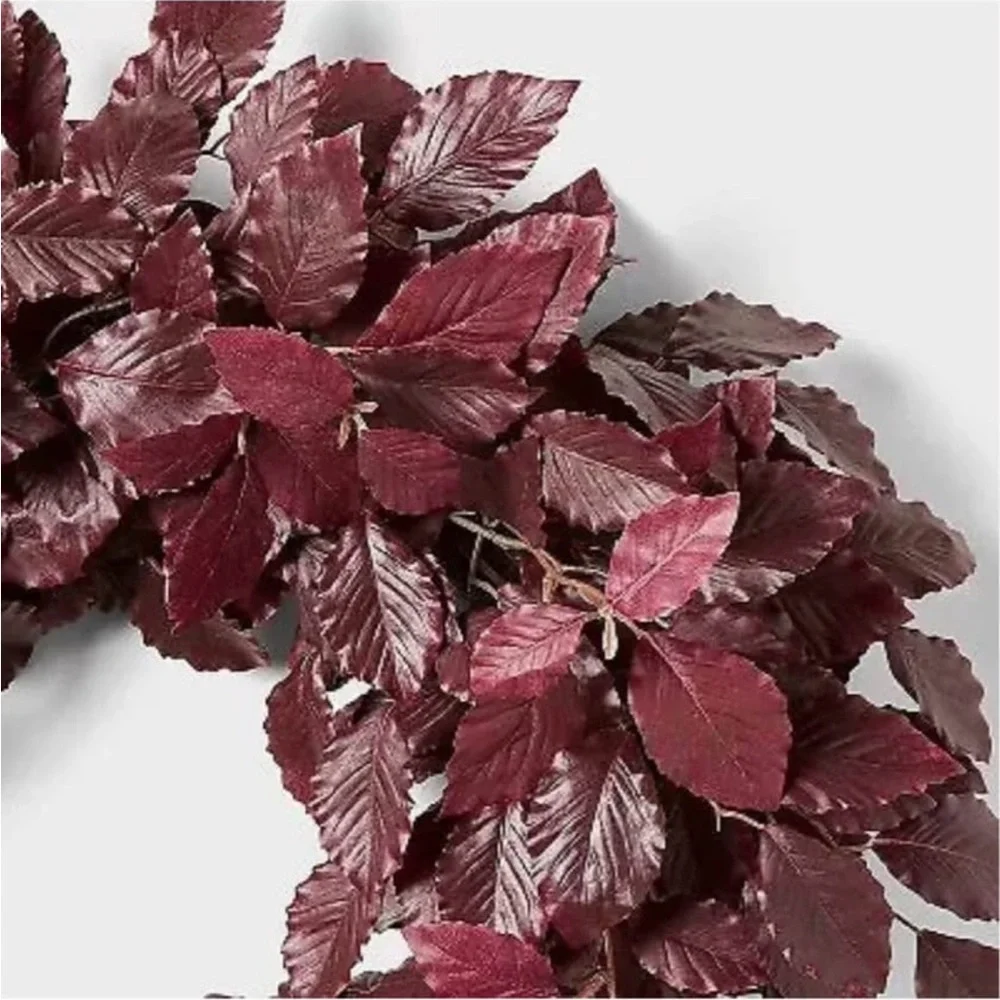 Studio McGee 26” Burgundy Leaf Holiday Wreath