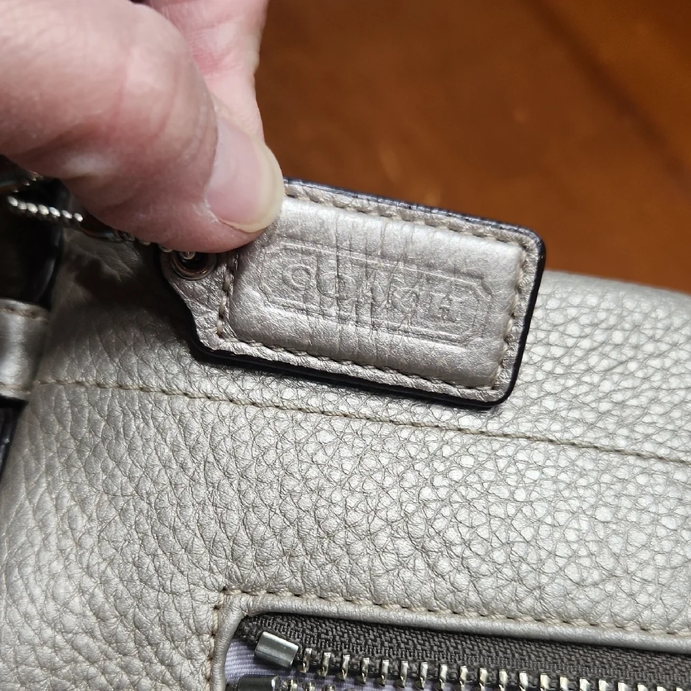 Coach Champagne Gold Pebbled leather  Hobo Bag, Vintage
