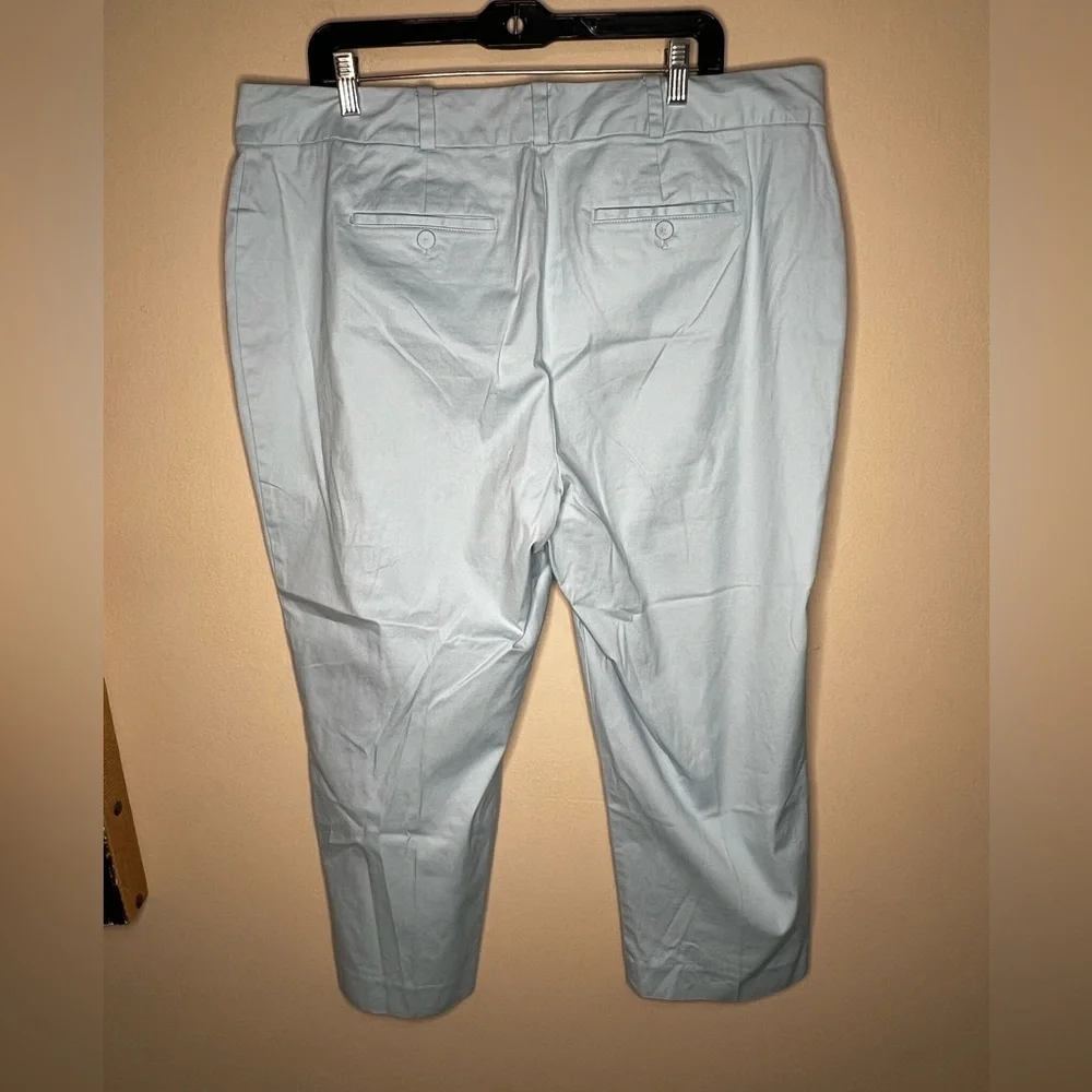 Talbots Heritage Pants Light Blue Size 16W Mid Rise Slit Side Pockets