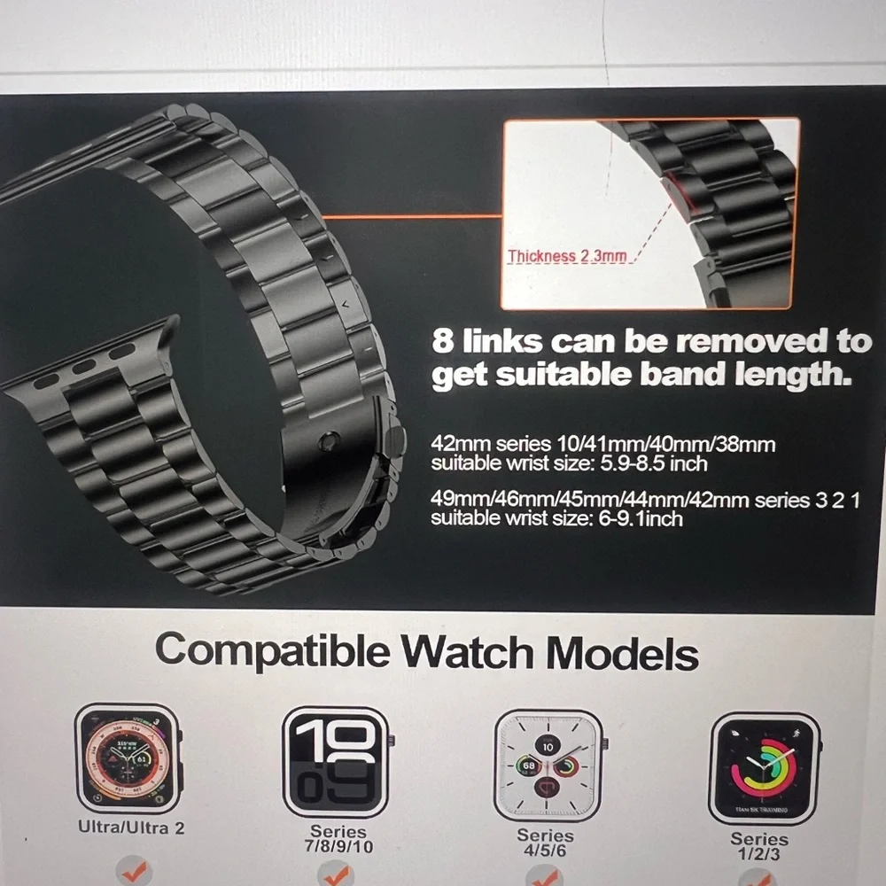 Black Smartwatch Band for Electronics Wearables