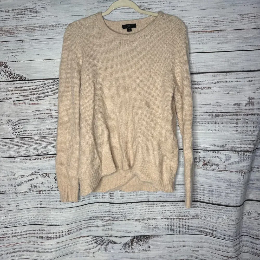 J. Crew Merino Wool & Alpaca Blend Knit Sweater Cream Small
