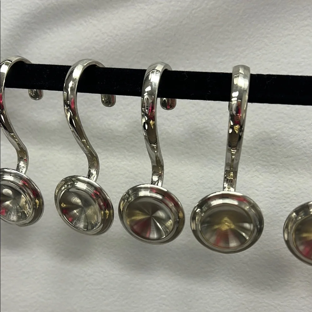 Silver Shower Curtain Hooks