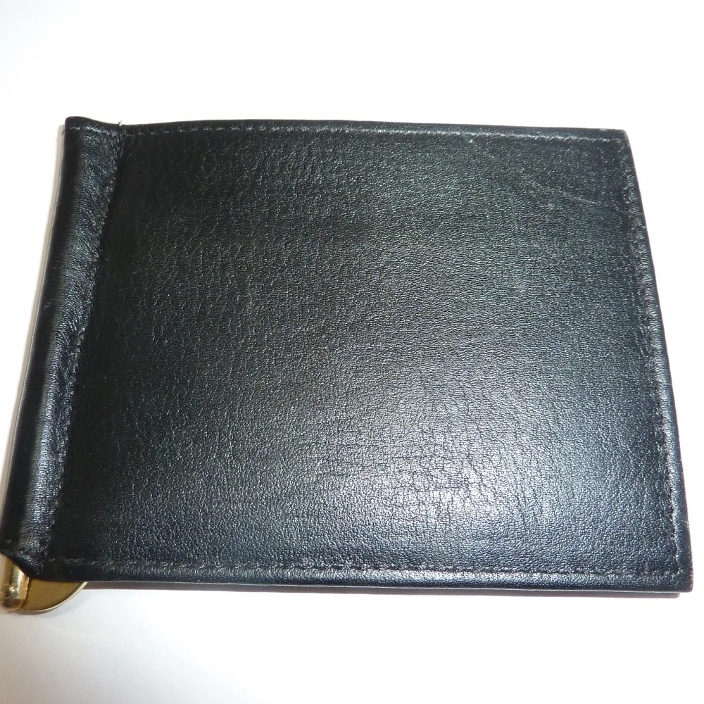 Derek Alexander Leather Credit Card Holder Black Slim 3.75x3.25
