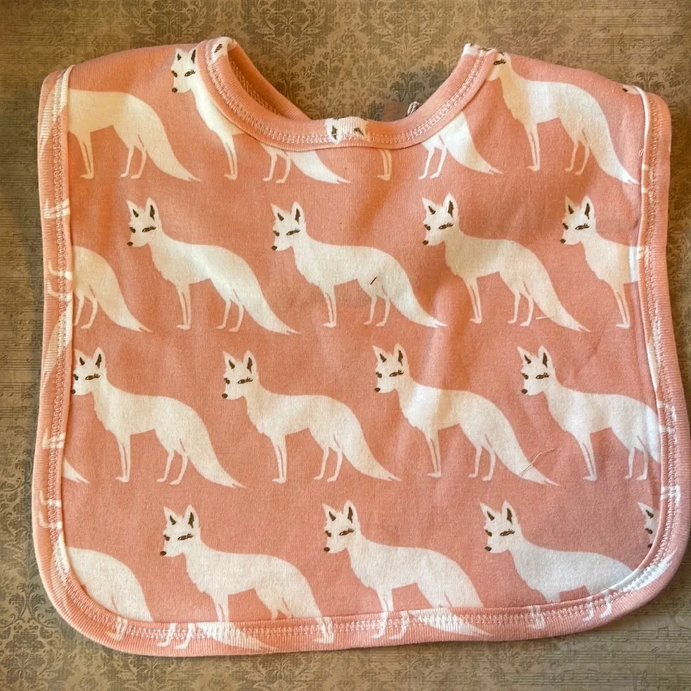 MilkBarn Pink Fox Organic Cotton Bib