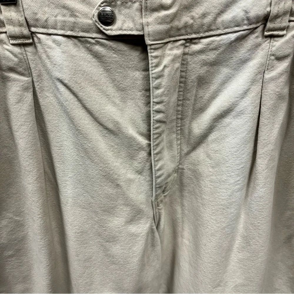 Vintage L.L. Bean Khaki Pleated Insulated Blanket Lined Tapered Pants 34x29