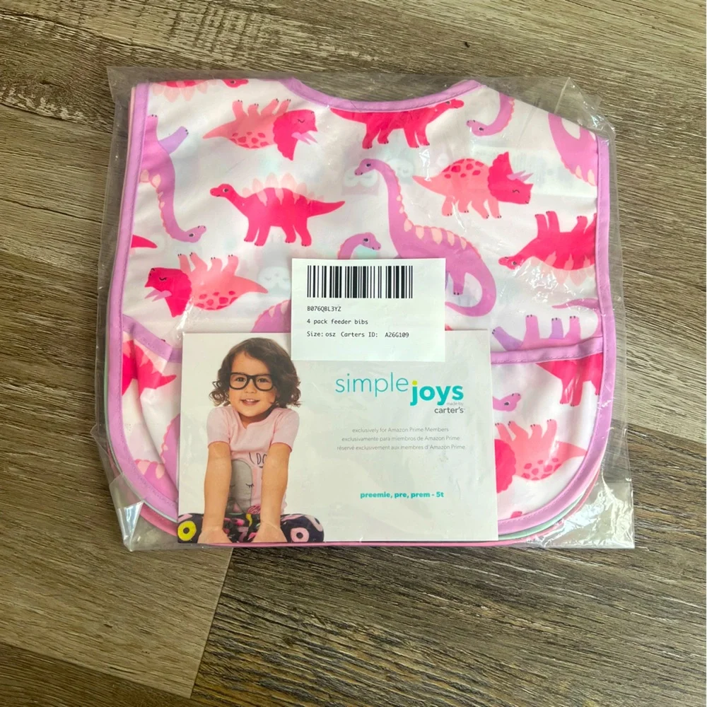 NWT Simple Joys by Carter’s 4 Pack Feeder Bibs