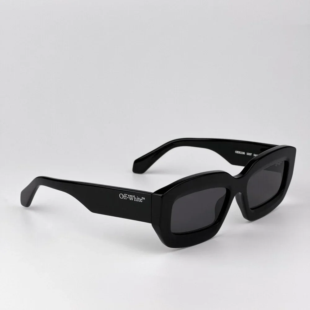 Off-White CHARLOTTE Men Sunglasses Black Rectangle Frame I Model OERI138 1007