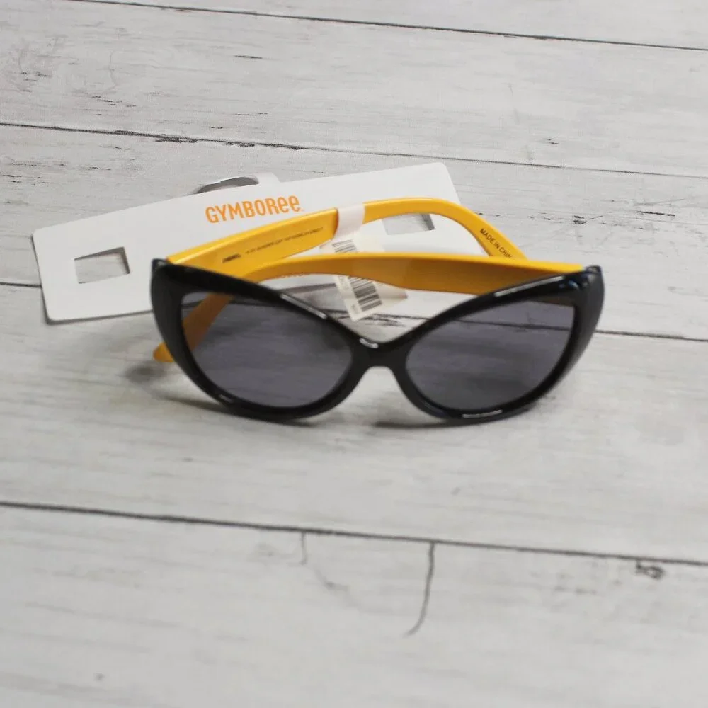 Gymboree Vintage Girl's Cat Eye Sunglasses One Size Black and Yellow