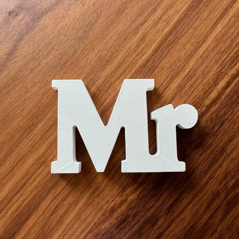 White Elegant Wood Mr & Mrs Decorative Letters