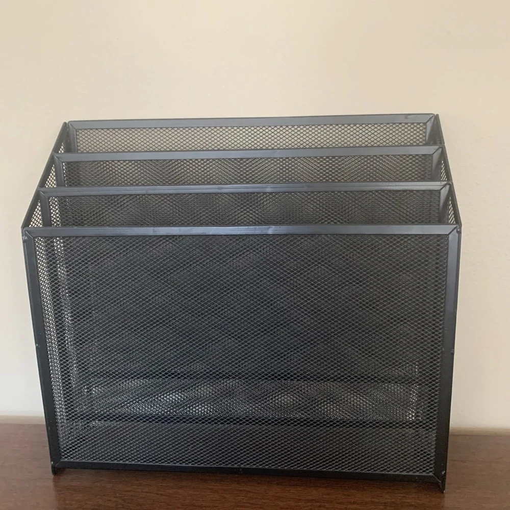 Mind Reader 3-Tier Jumbo Metal Mesh File Holder, Black