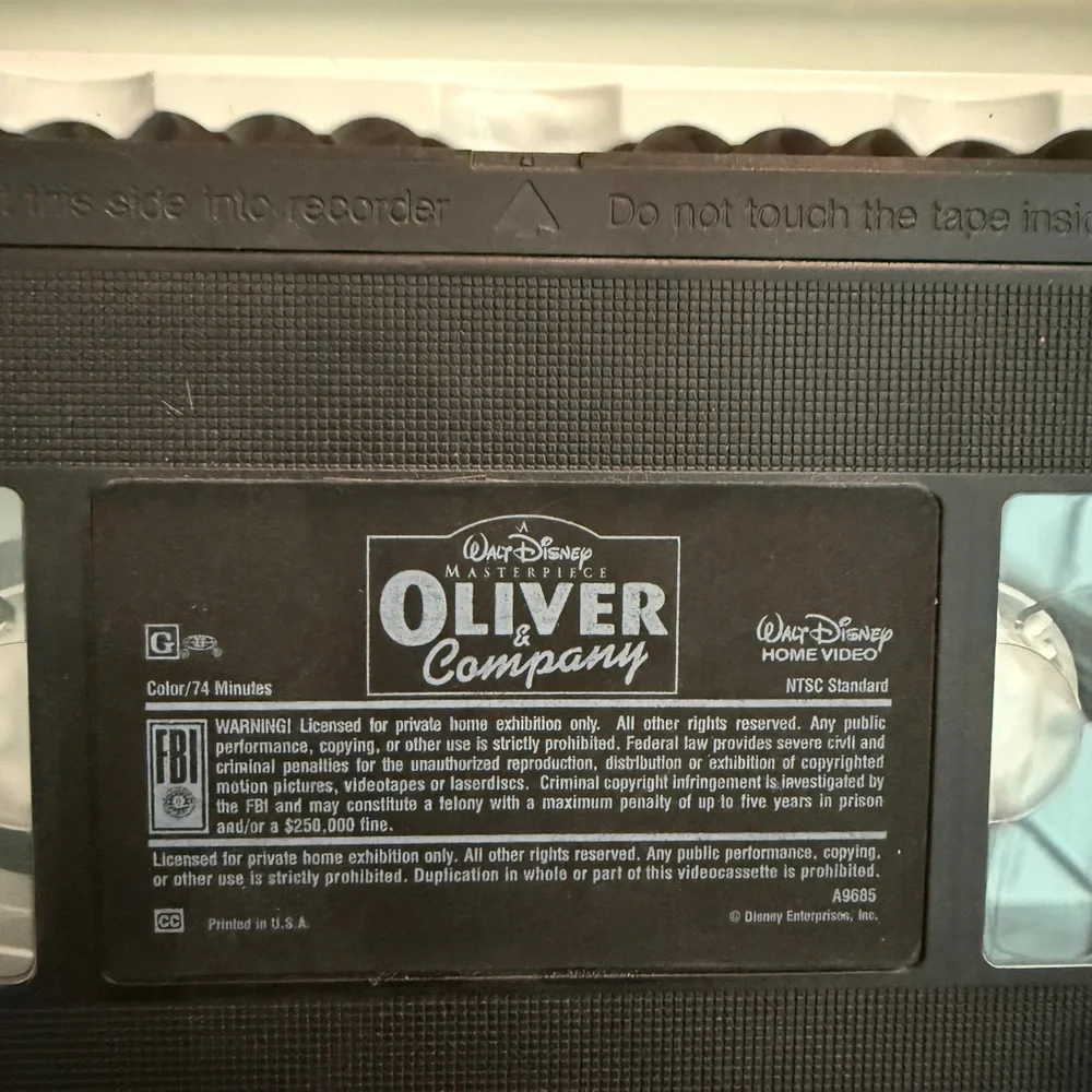 Rare Disney Walt Disney Masterpiece Oliver & Company VHS Tape