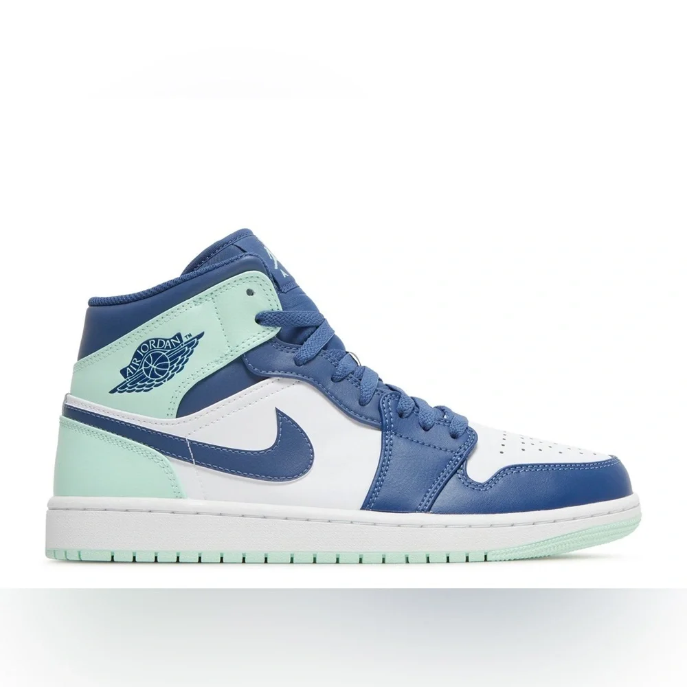Air Jordan Blue Mint 1 Mid Sneakers Size 10 US