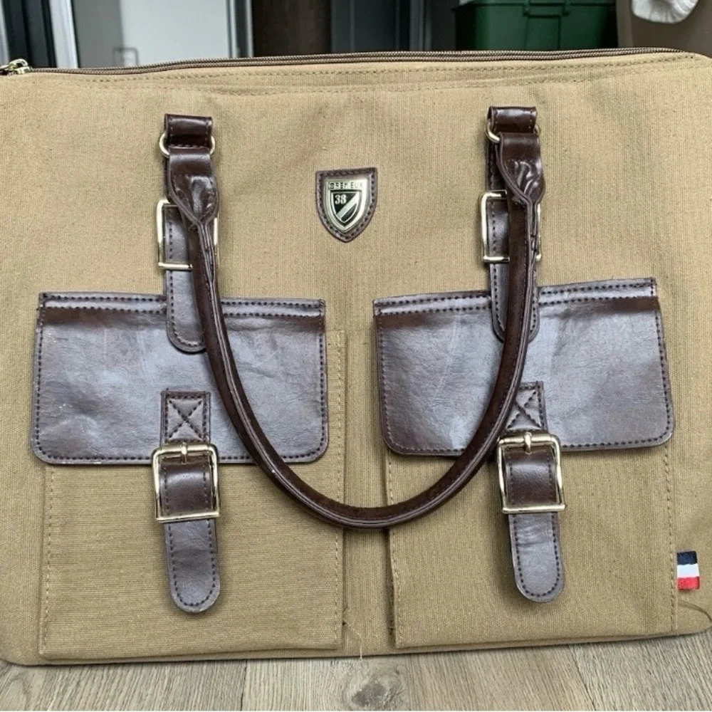 Daniel Cremieux Tan and Brown Briefcase