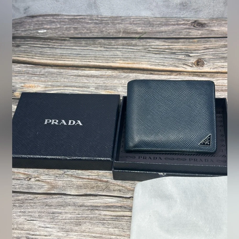 Prada Saffiano Leather Wallet with Box GUC​