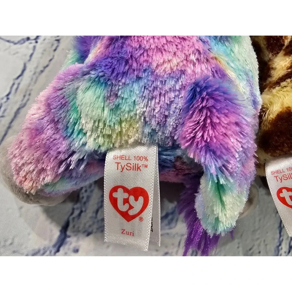 LOT OF 3 Ty Beanie Boos Safari Giraffe Ramsey Lion Zuri Monkey 6