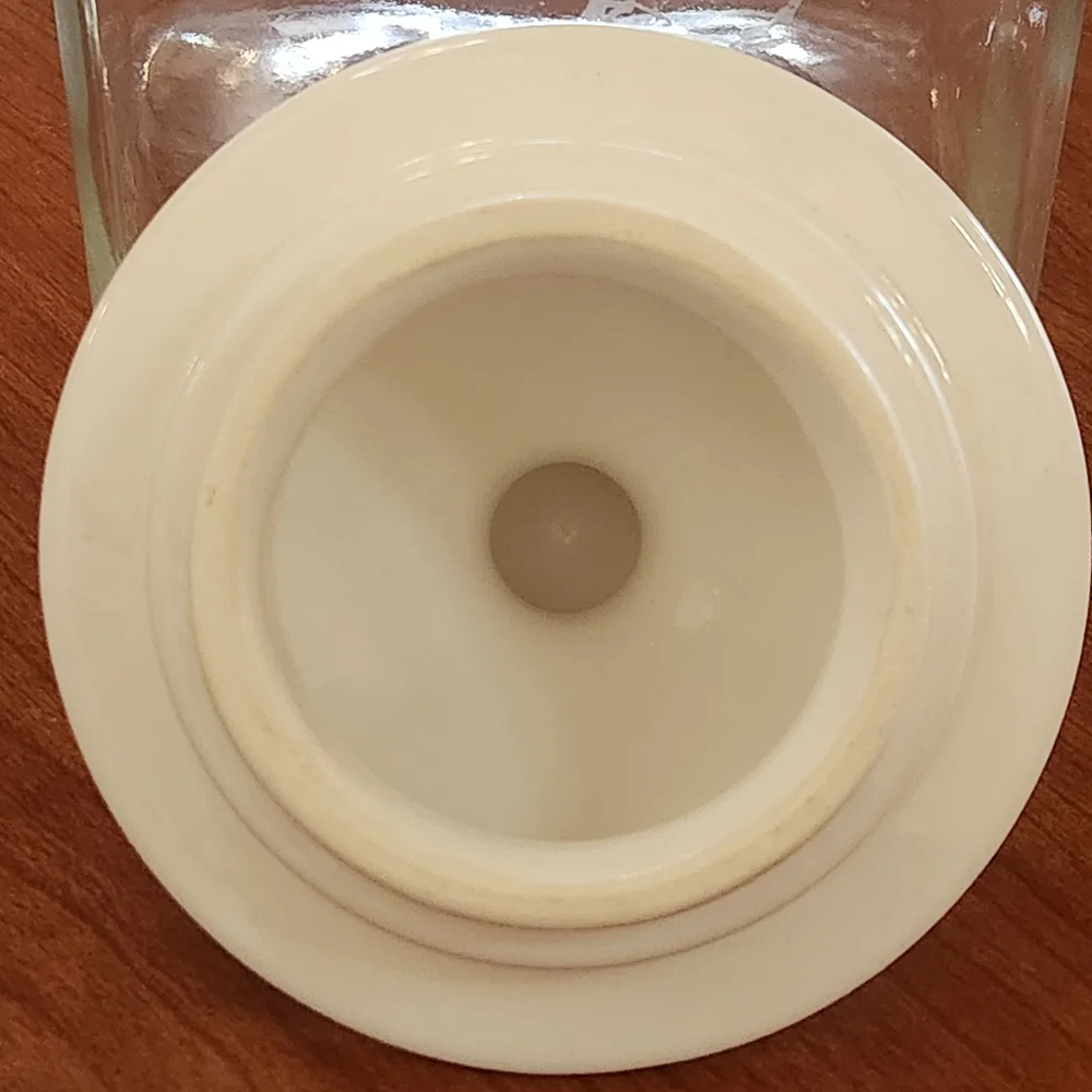 VTG Pfaltzgraff Christmas Heritage Glass Canister with Ceramic Lid  Made in USA