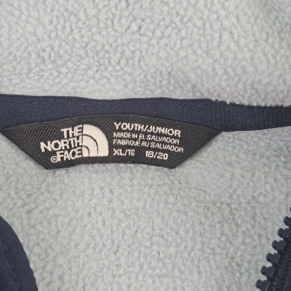 North Face Pullover Youth XL 18/20 Blue Fleece Half Zip Outdoors Jacket Warm