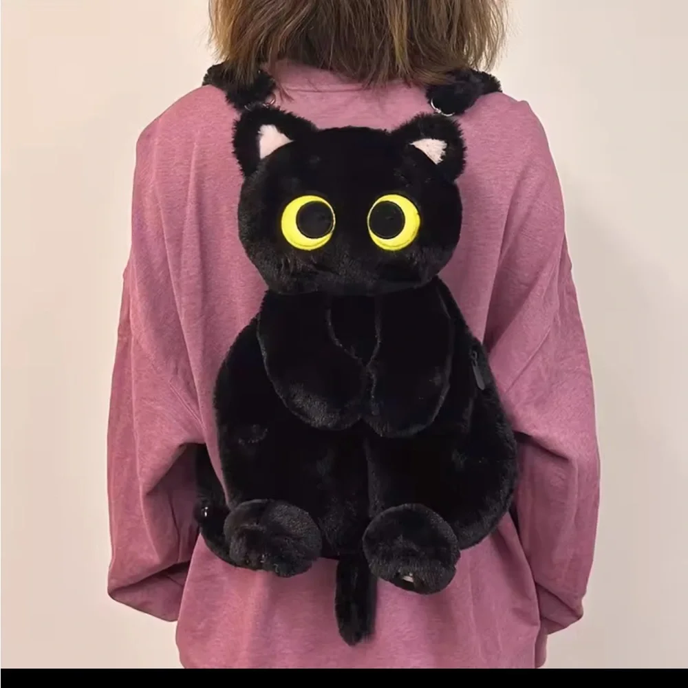 Black Cat Plush Backpack