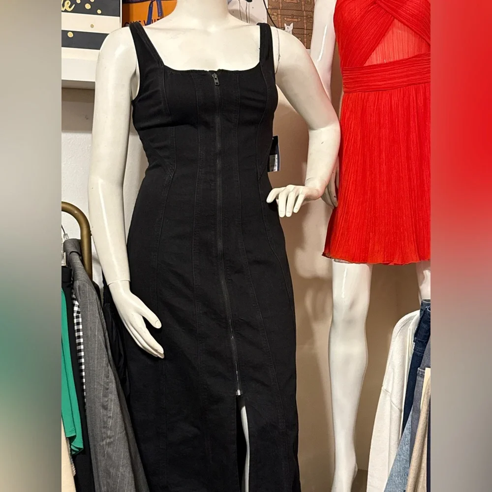 Universal Thread Black Sleeveless Denim Dress 2 • NWT