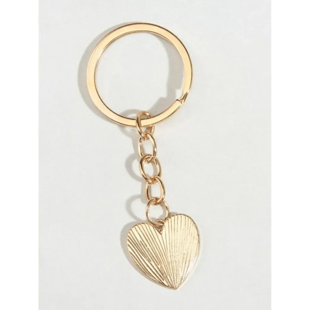 White Evil Eye Heart Keychain