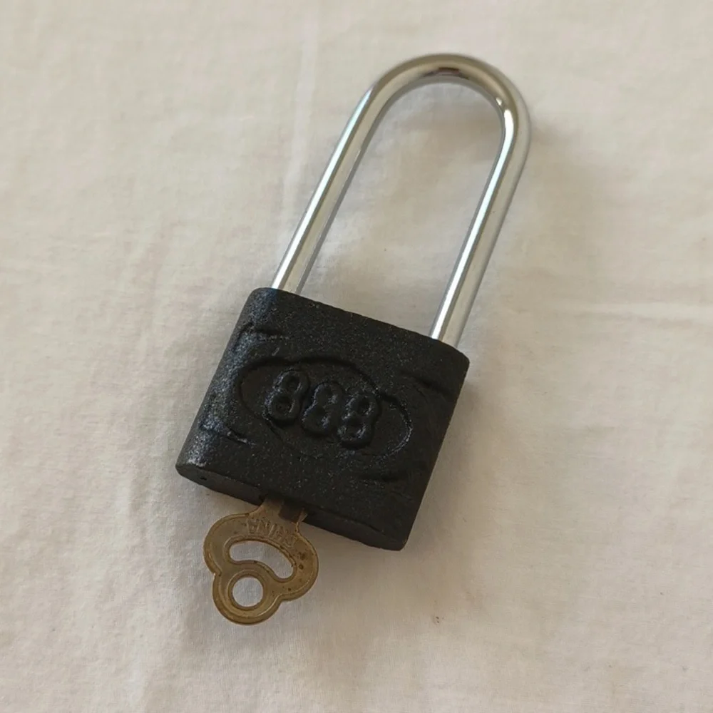 Vintage 888 Cast Iron Padlock with Key, China