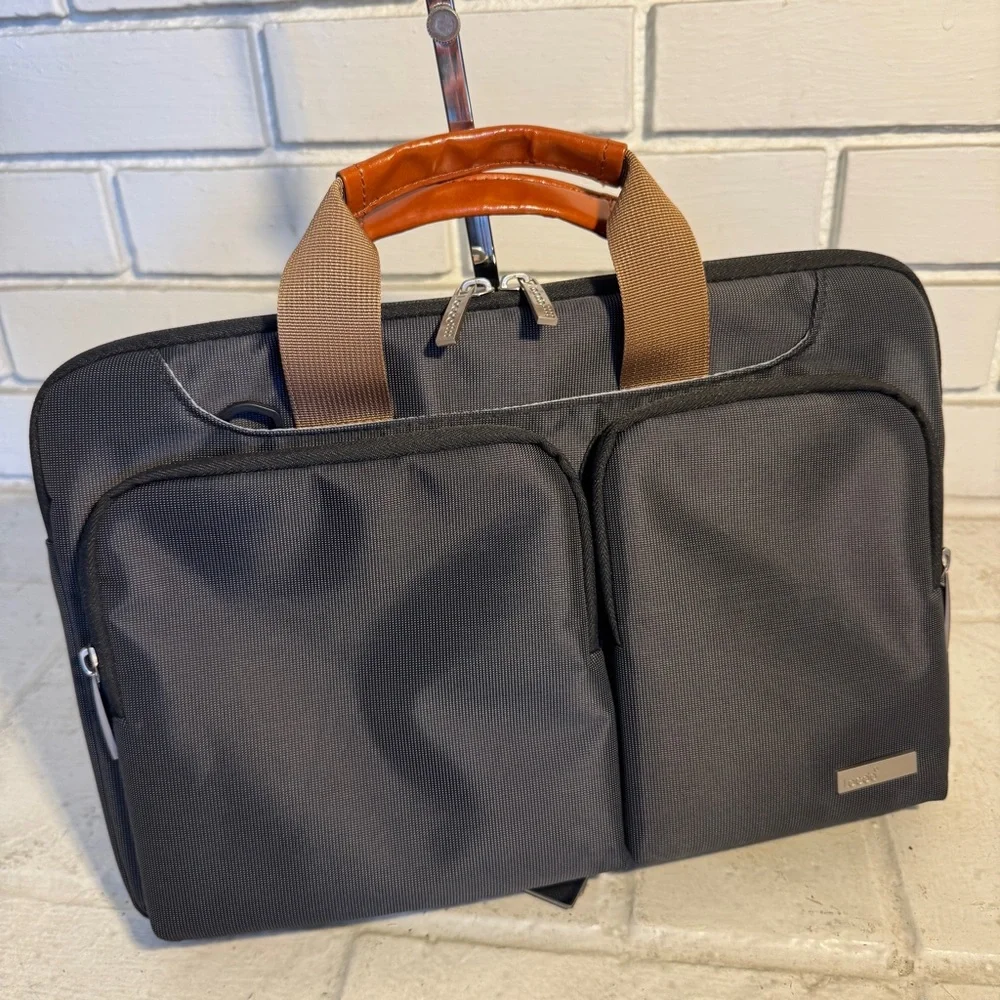 Lacdo 360° Protective Laptop Bag Sleeve Case Gray Brown