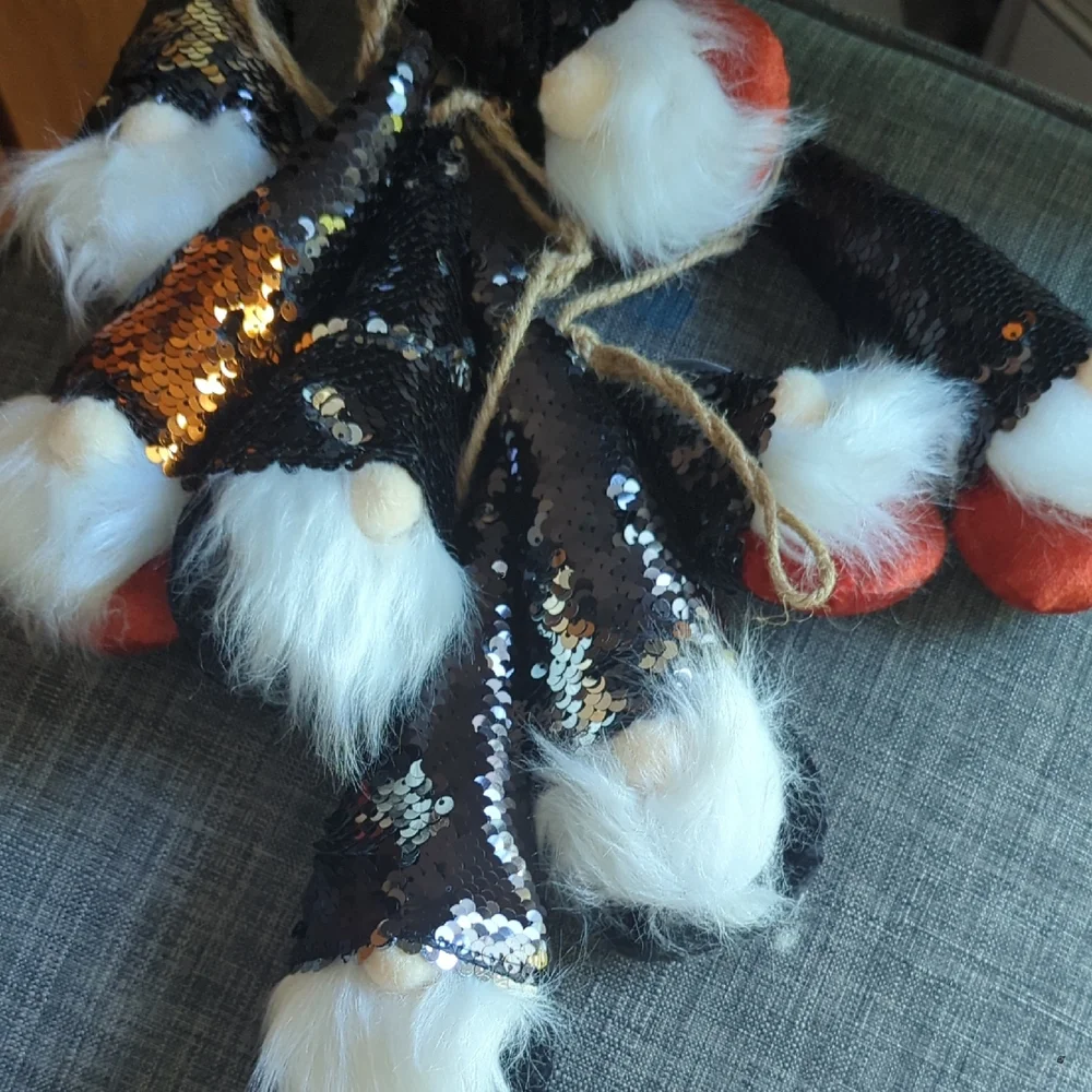 Halloween Reversible Sequin Gnome Garland Holiday Decor