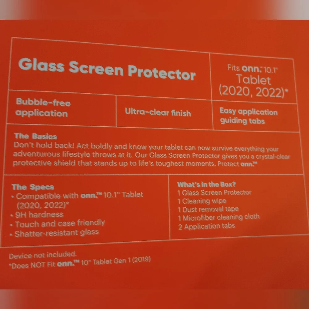 Onn tablet glass