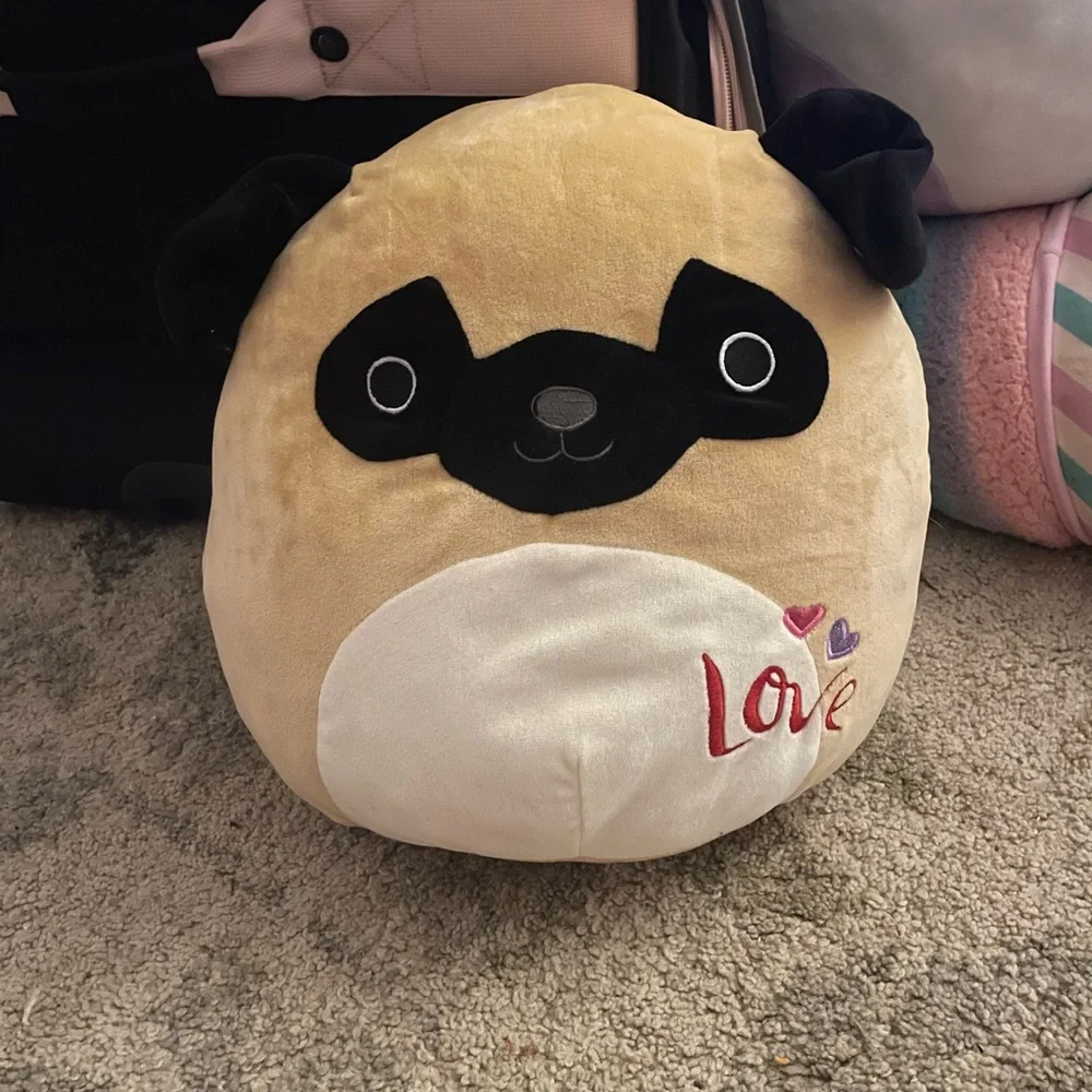 Squishmallows Pug Plush - Tan and Black