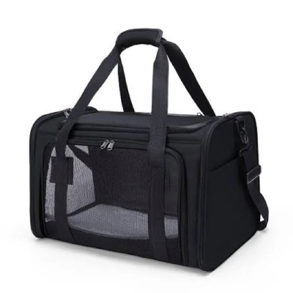 Premium Black Pet Carrier for Small Animals